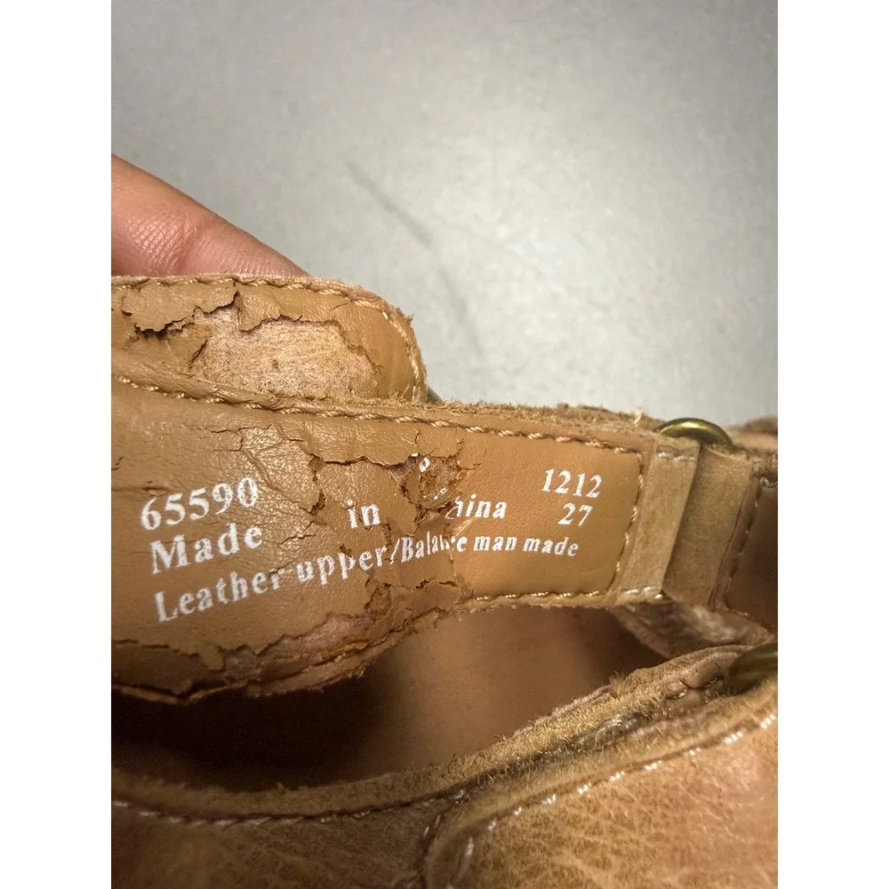 Clarks Women Tan Leather Strappy Cork Wedge Sandals 8M 65590